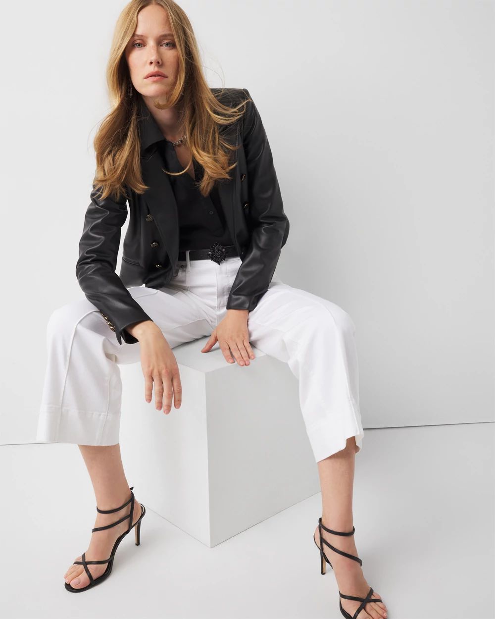 High-Rise Wide Leg Cropped Jeans | White House Black Market